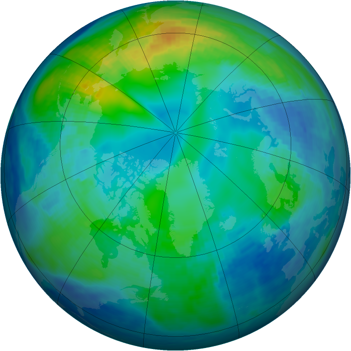 Arctic ozone map for 04 November 1992